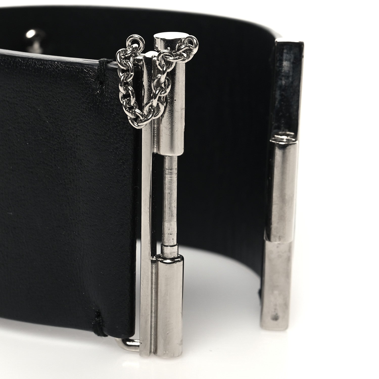 Chanel Lambskin Baguette Crystal CC Chain Cuff Bracelet M Black 4 of 6