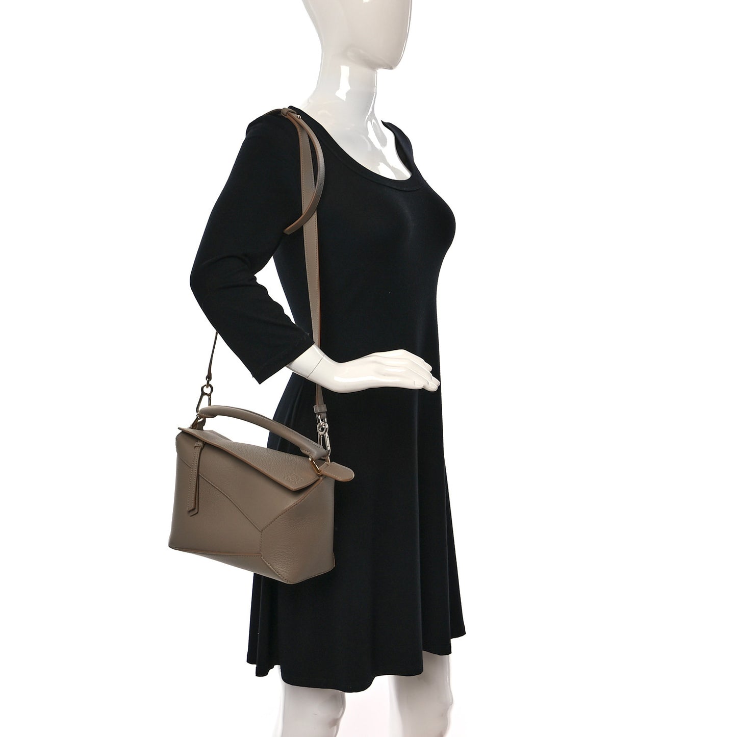 Grained Calfskin Small Puzzle Edge Bag Sand