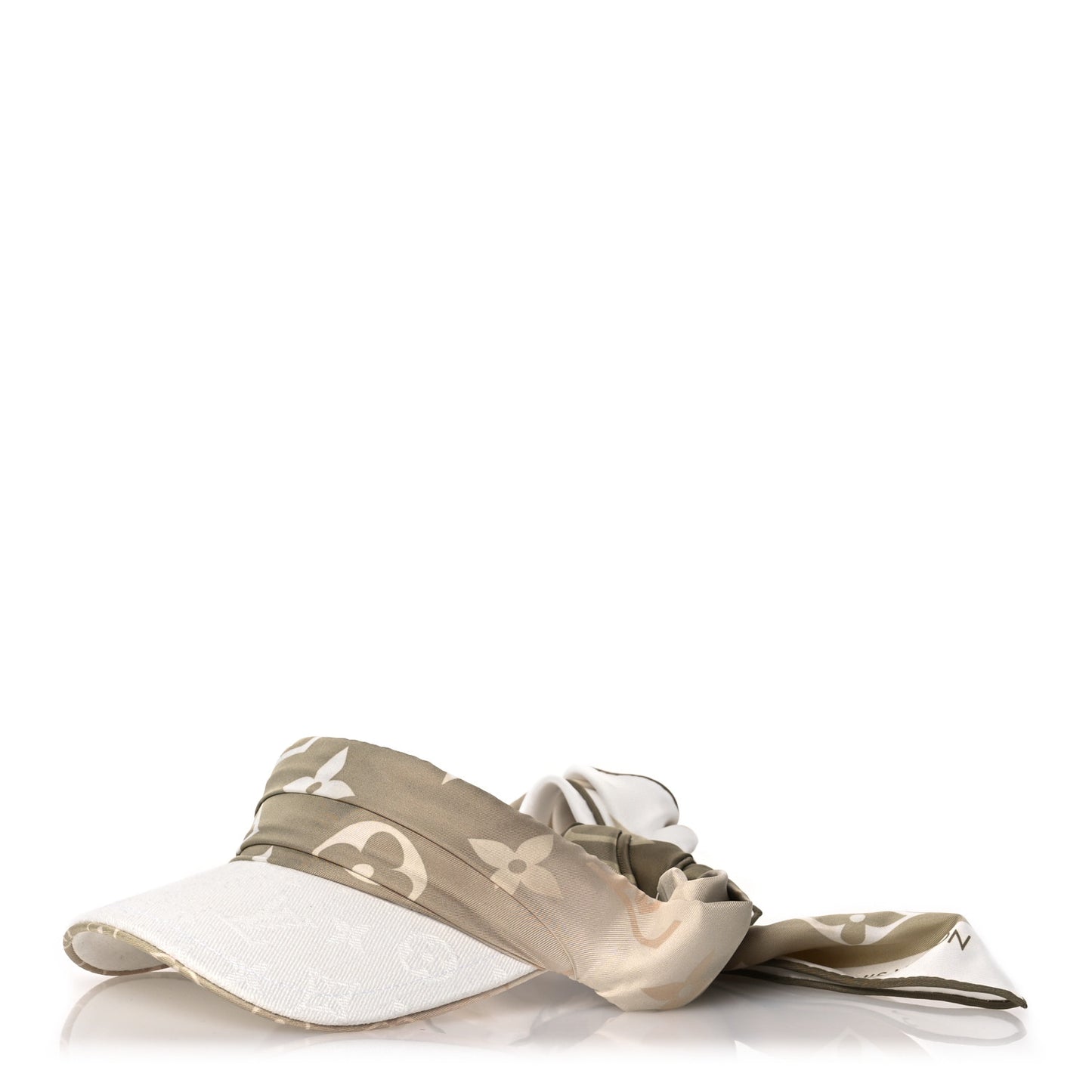 Cotton Sun And Silk Visor White Beige