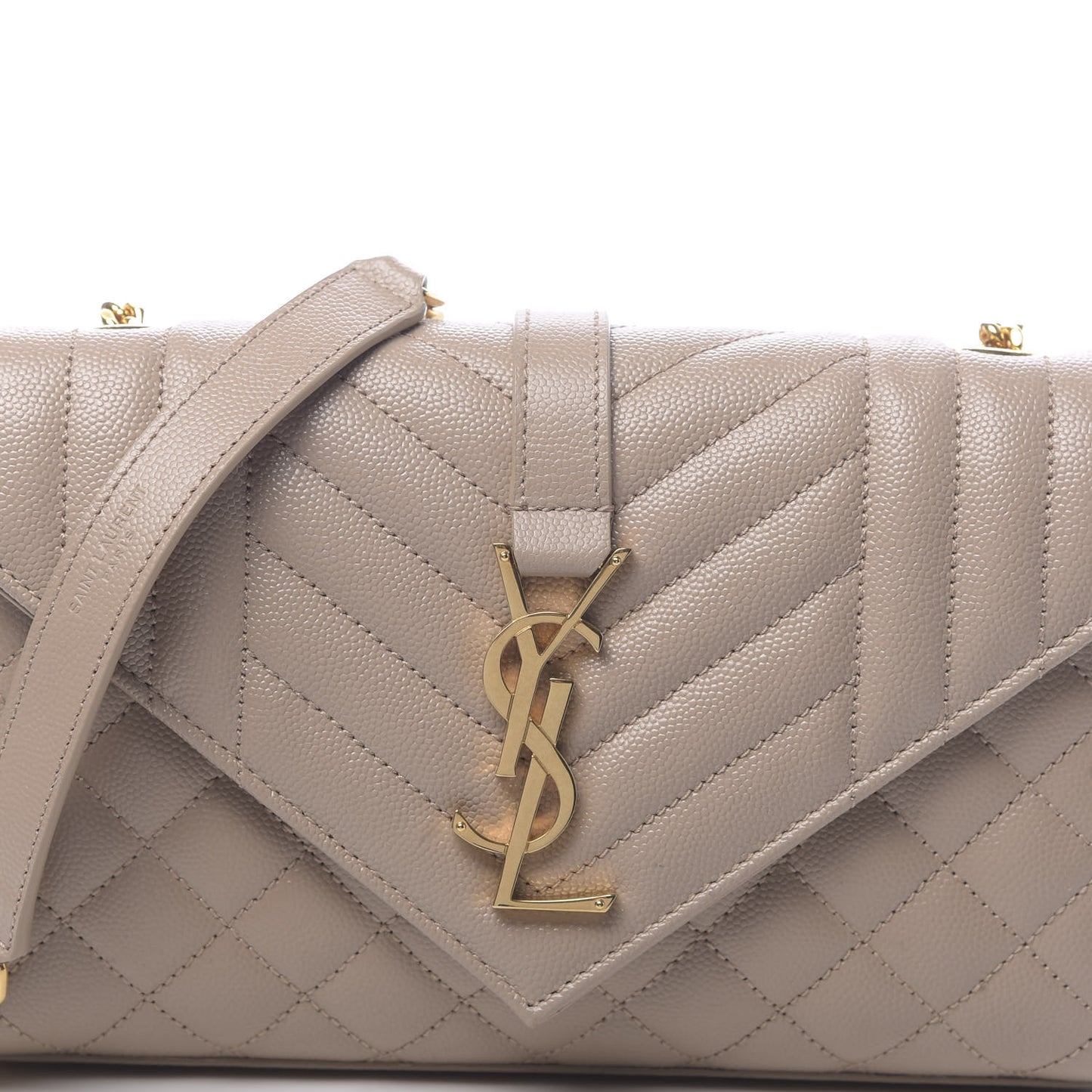 Grain De Poudre Textured Mixed Matelasse Triquilt Small Monogram Satchel Dark Beige