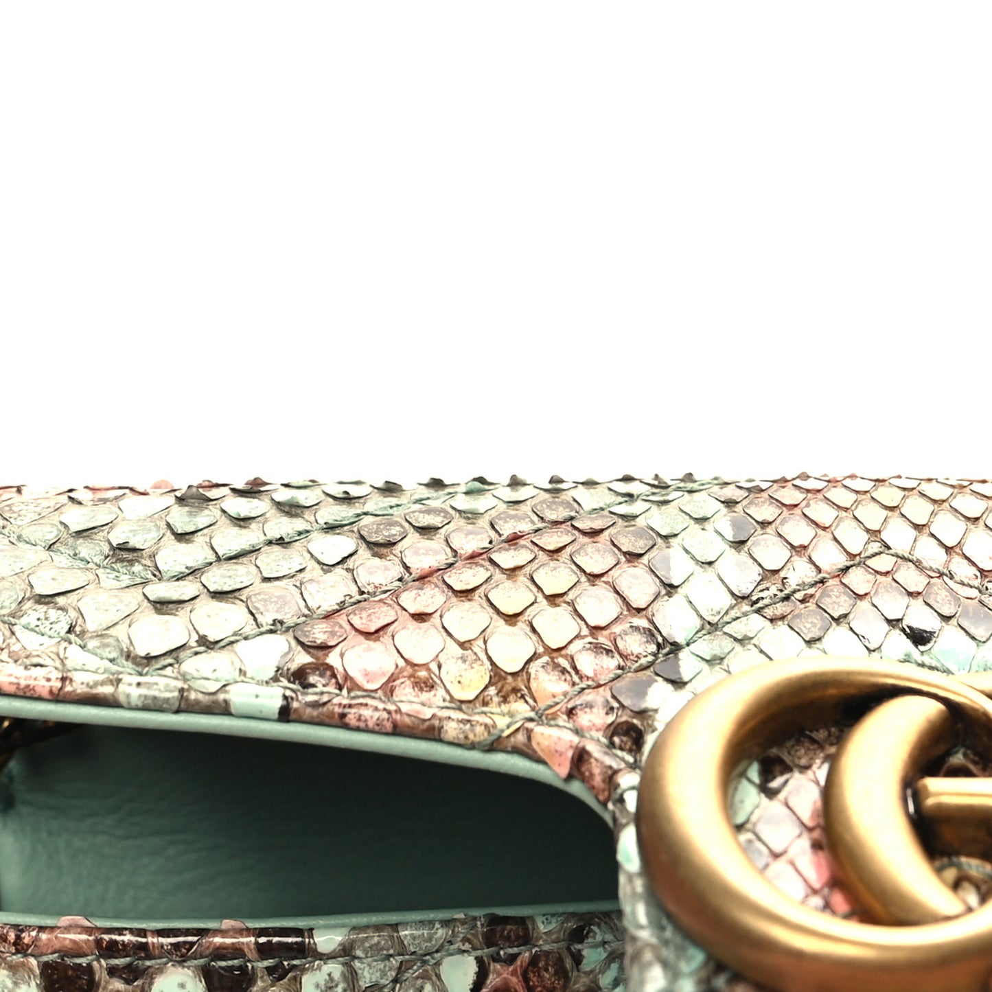 Snakeskin Matelasse GG Marmont Chain Belt Bag