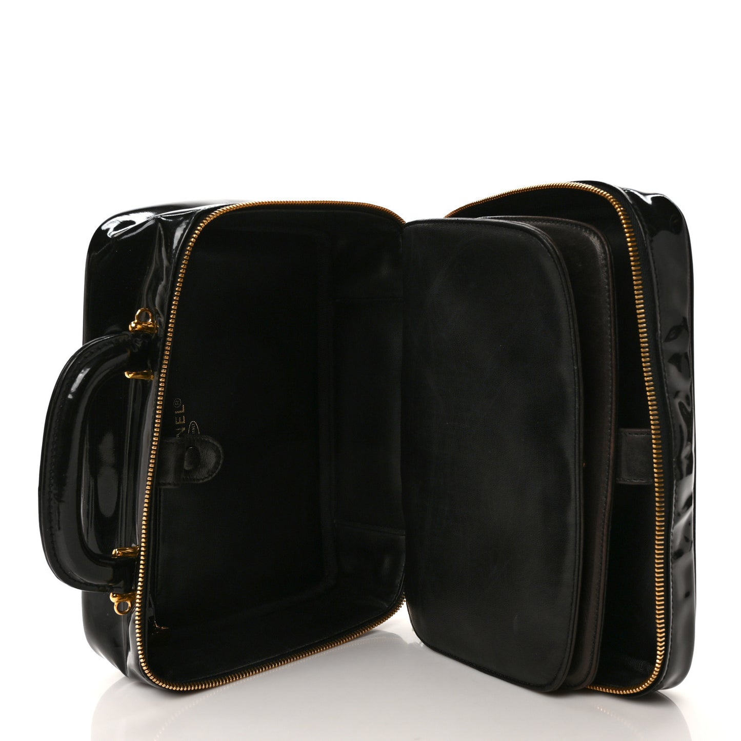 Patent CC Vanity Cosmetic Case Black