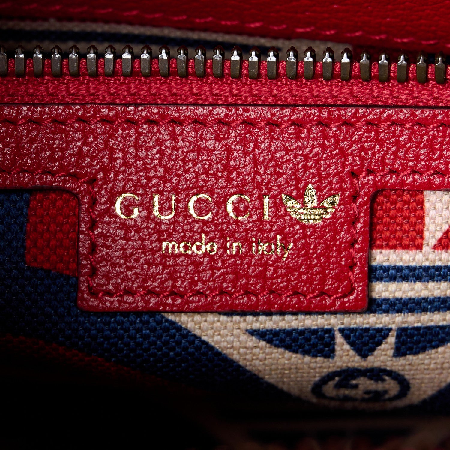 Gucci X ADIDAS Textured Dollar Calfskin Web Trefoil Logo Embossed Mini Bowling Bag Red Off White 6 of 11