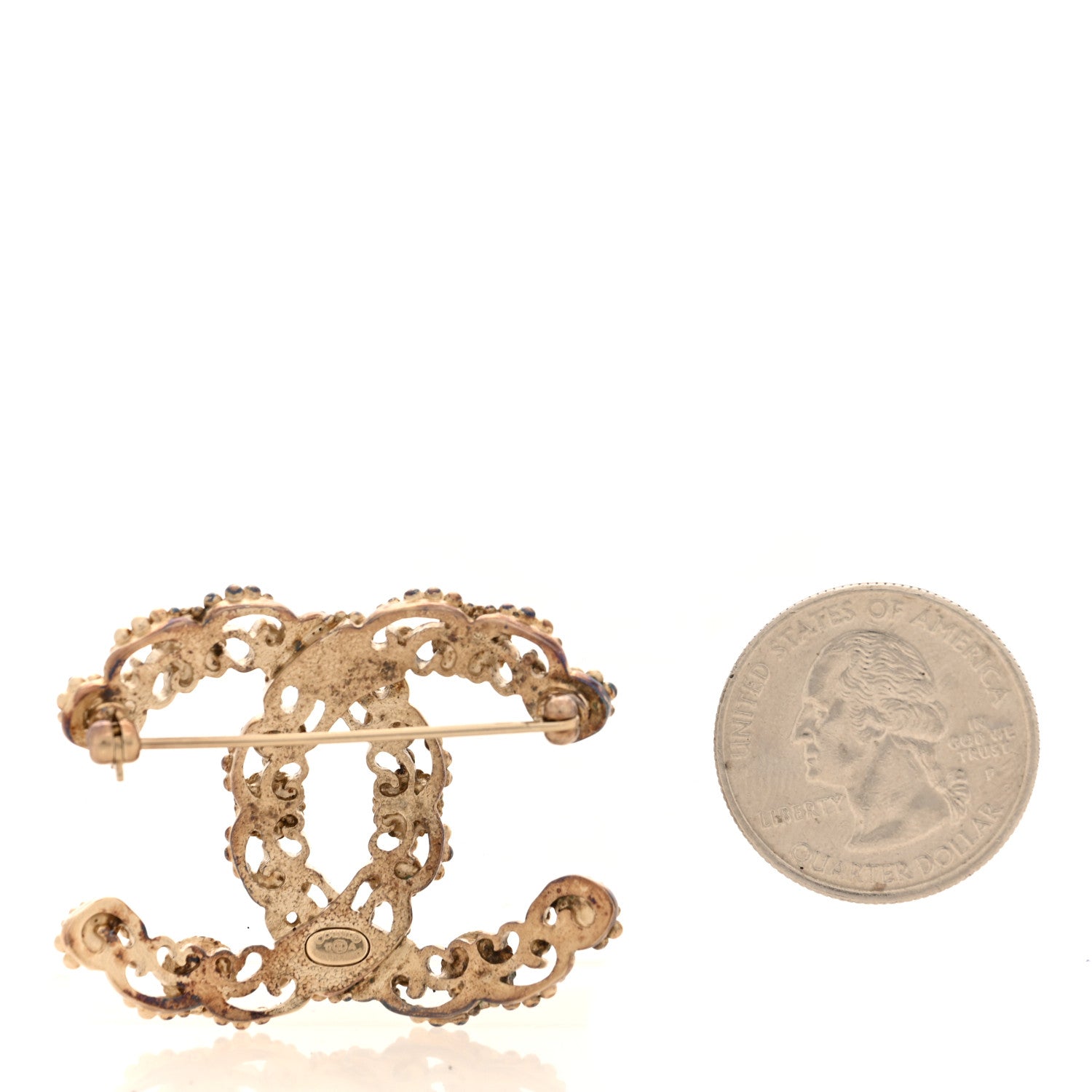 Chanel Resin CC Brooch Golden Pink Blue 2 of 3