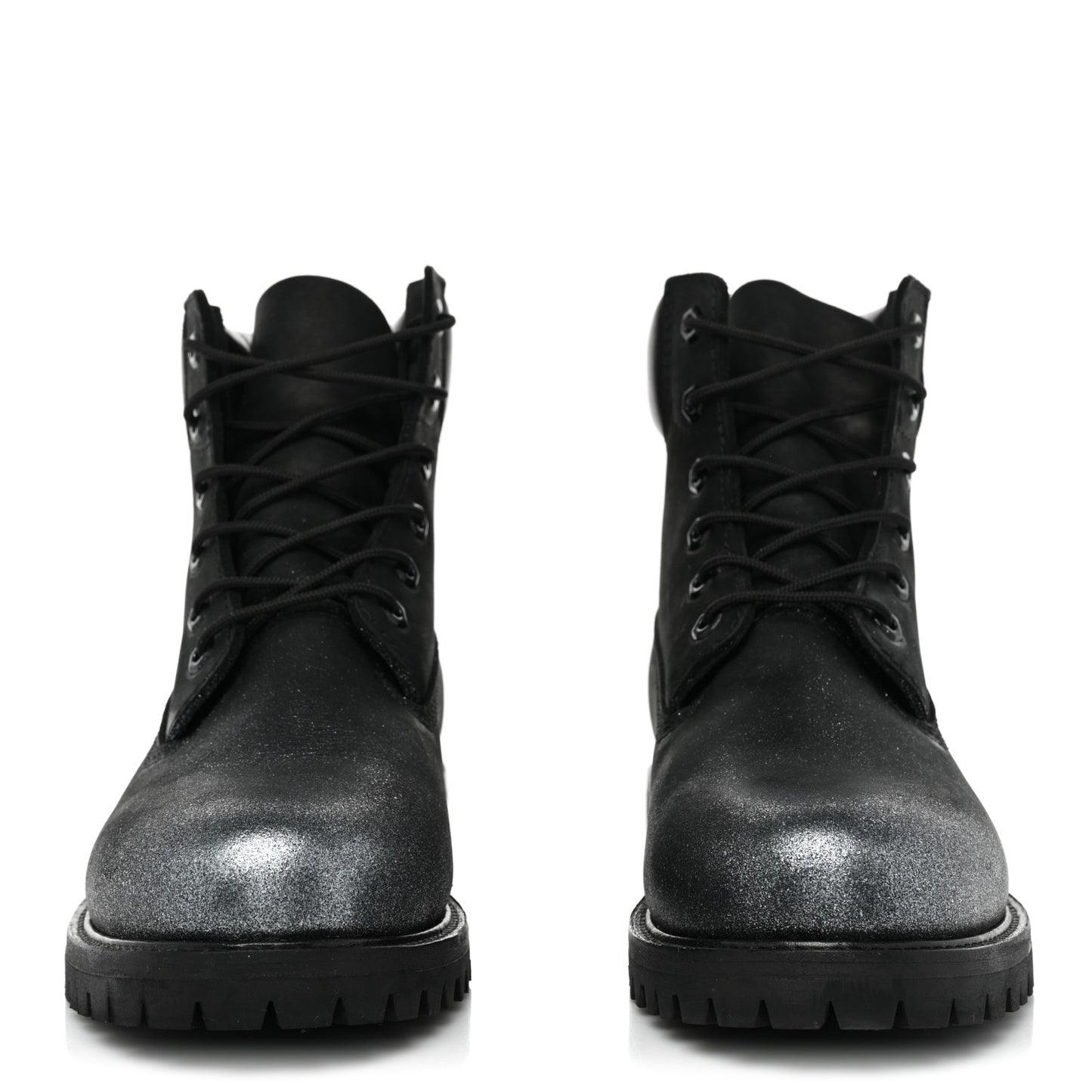 X TIMBERLAND Nubuck Glitter Ankle Boots 10 Black Gunmetal