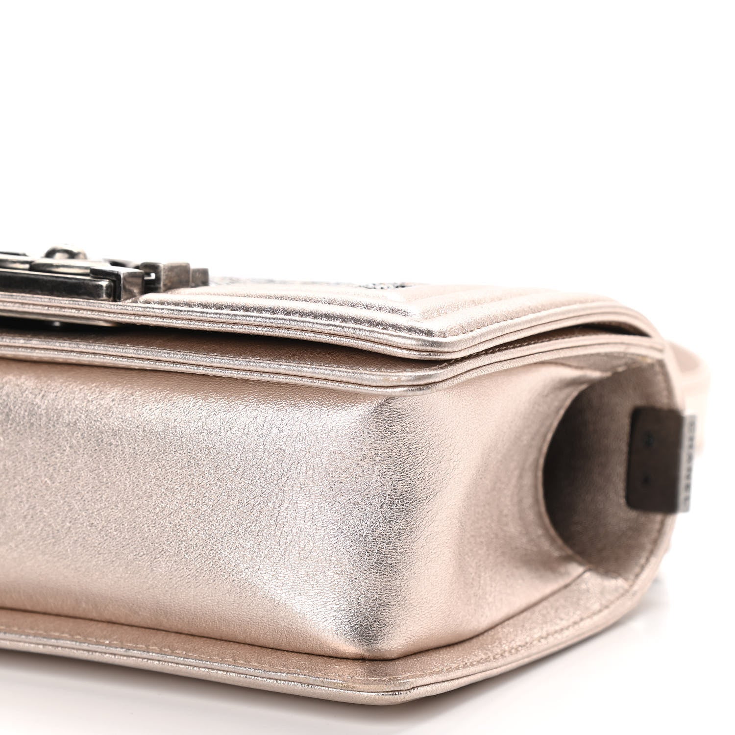 Chanel Metallic Calfskin Crystal Studded Small Boy Flap Light Pink 10 of 11