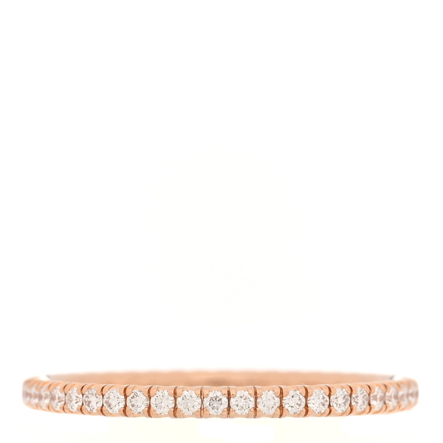 18K Pink Gold Diamond 1.5mm Etincelle de Cartier Wedding Band Ring 50 5.25