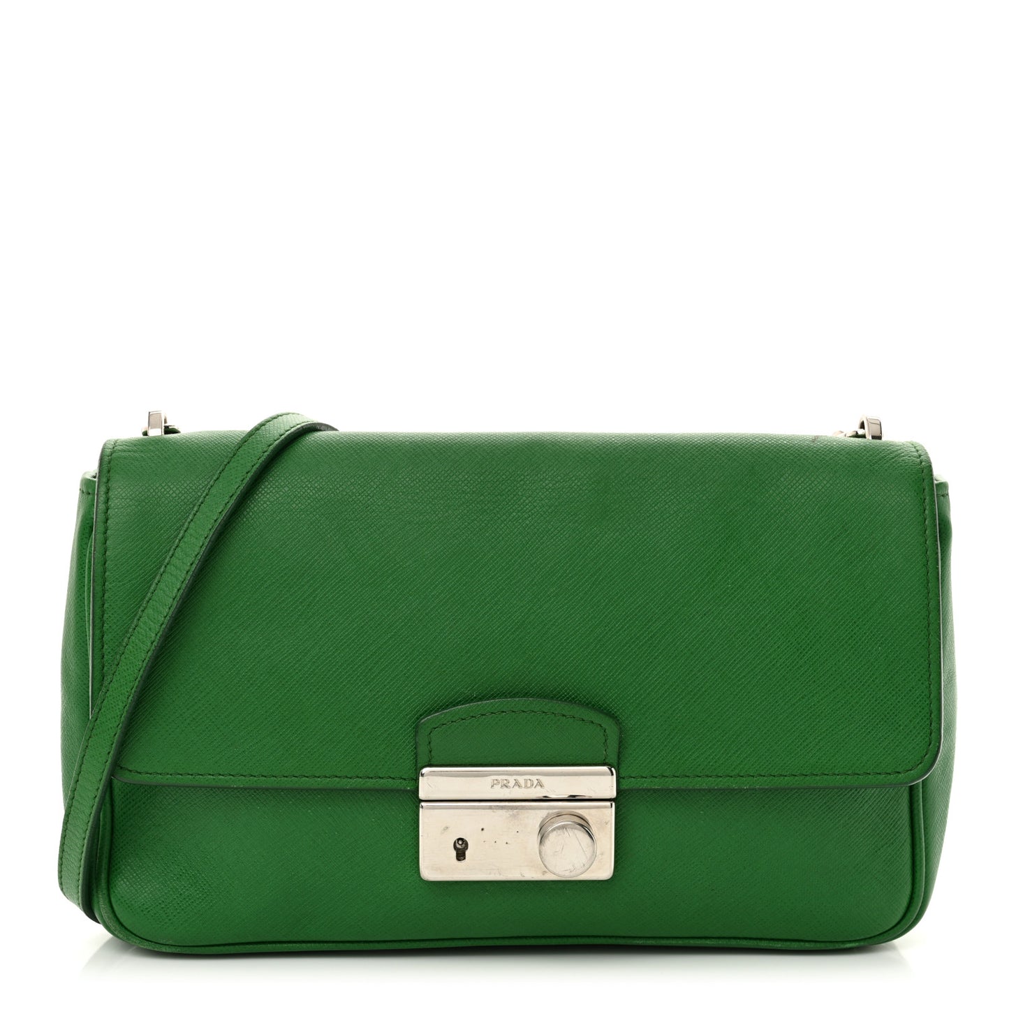 Saffiano Lux Sound Crossbody Bag Green