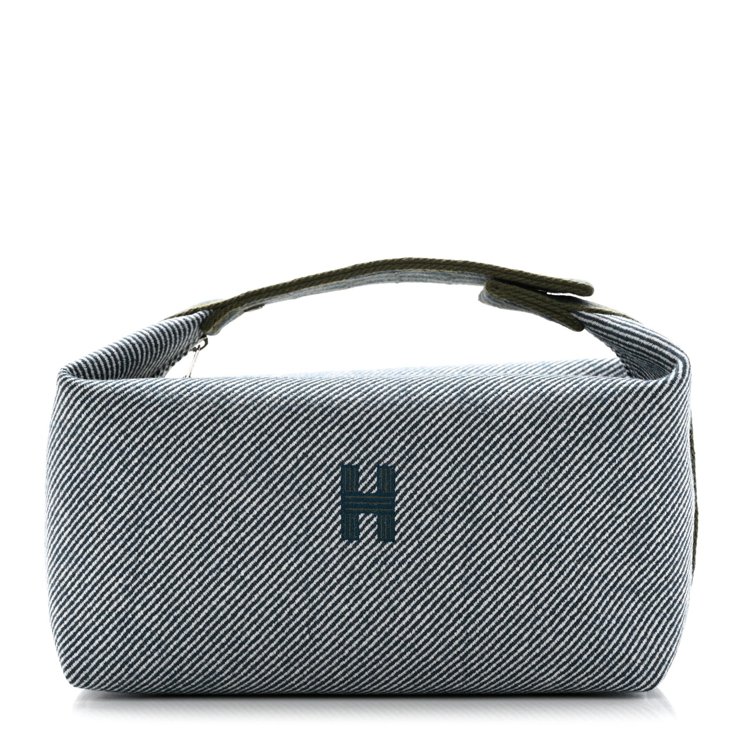 Wool Large Bride-A-Brac H Natte Pouch Bleu Abysse