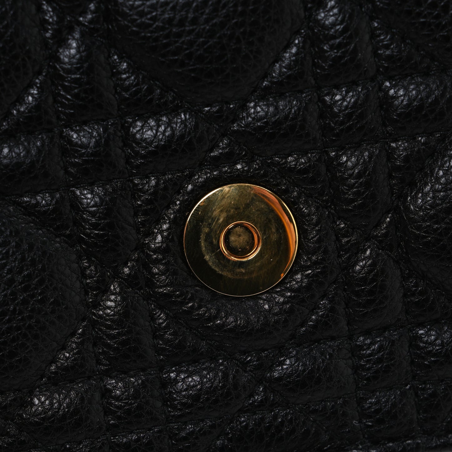 Supple Calfskin Caro Pouch with Chain Black