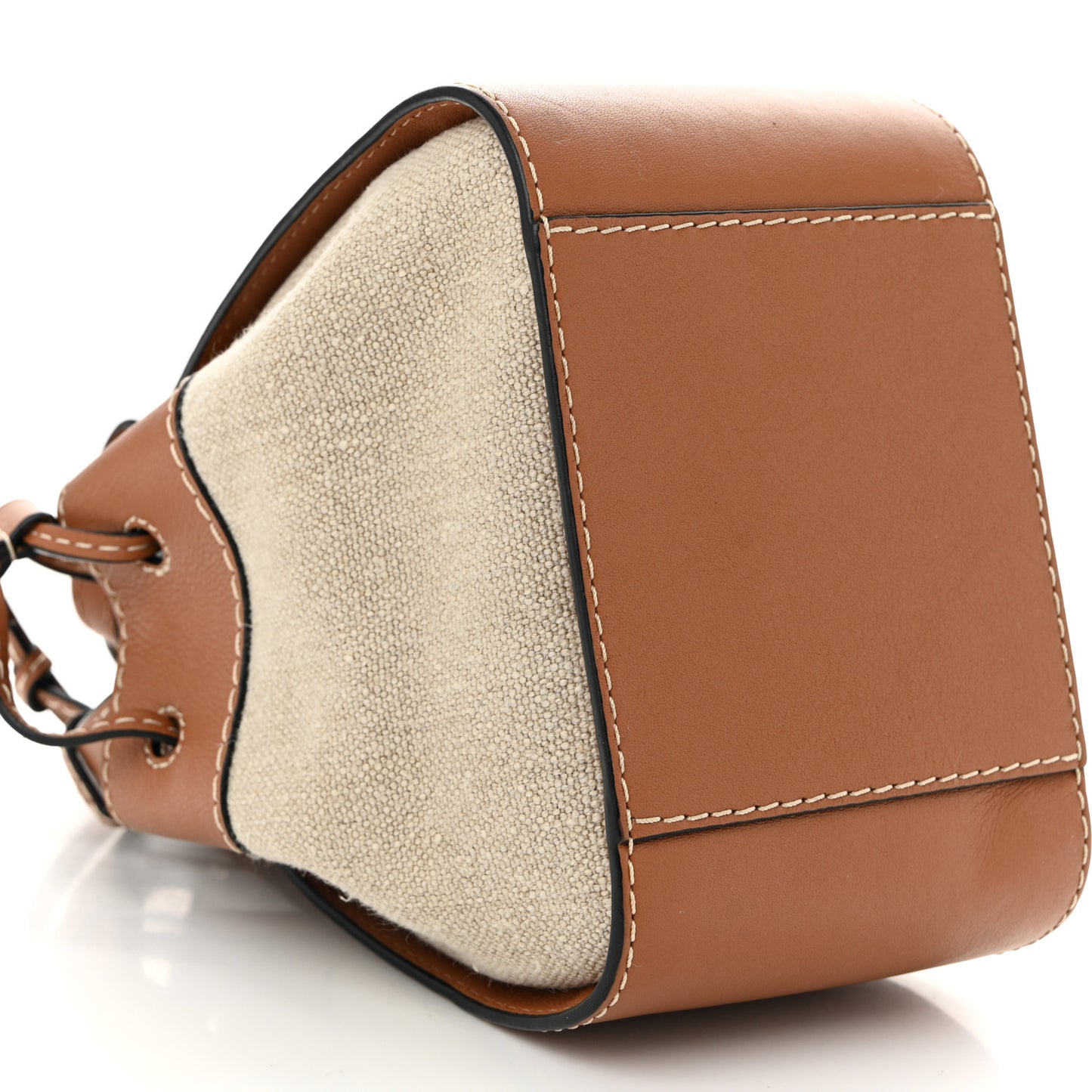 Calfskin Canvas Mini Hammock Shoulder Bag Natural Tan
