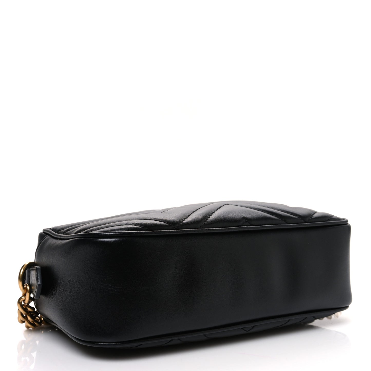 Calfskin Matelasse Small GG Marmont Chain Shoulder Bag Black