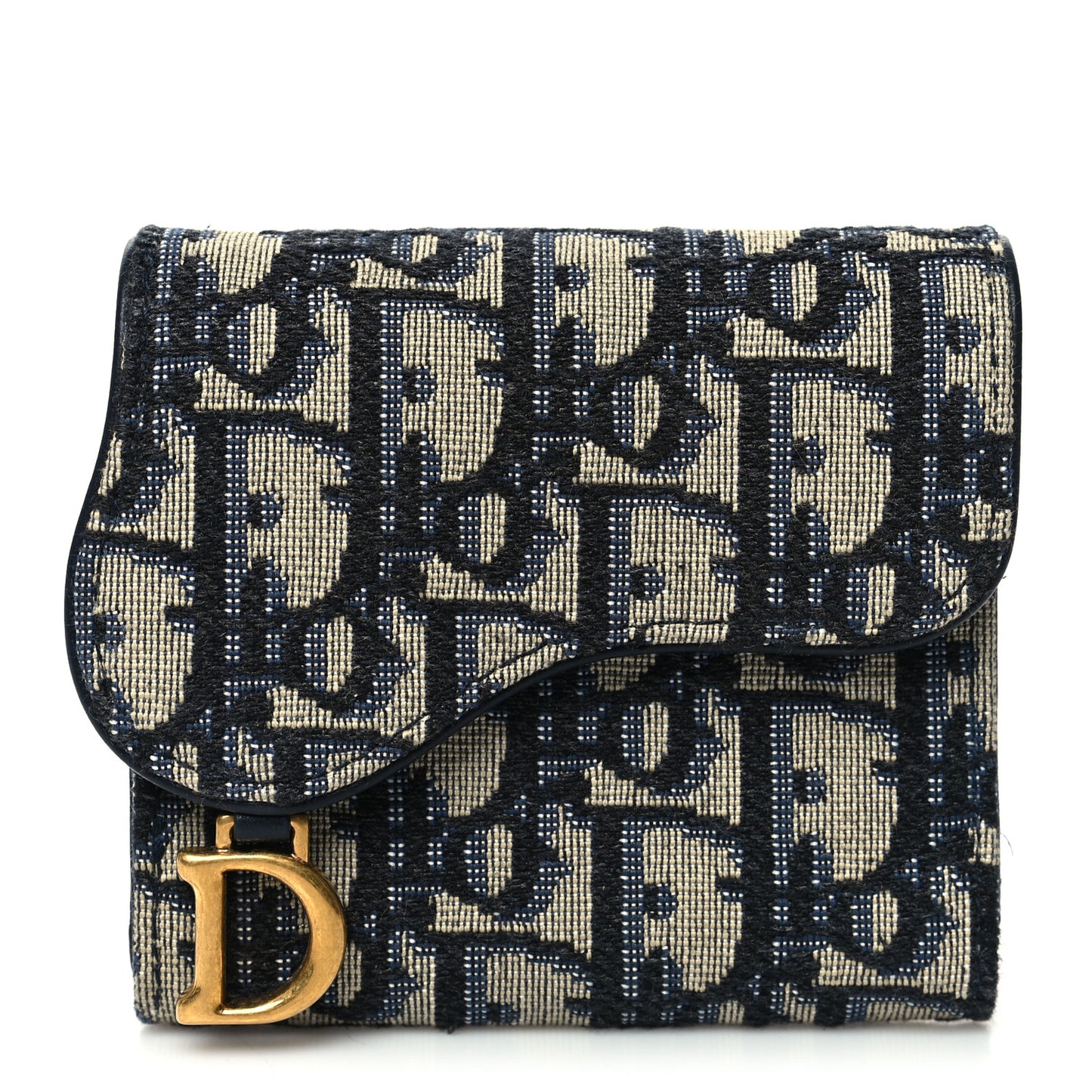 Oblique Saddle Lotus Wallet Blue