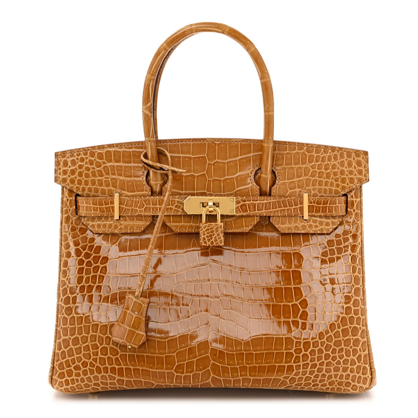 Shiny Porosus Crocodile Birkin 30 Tabac Camel