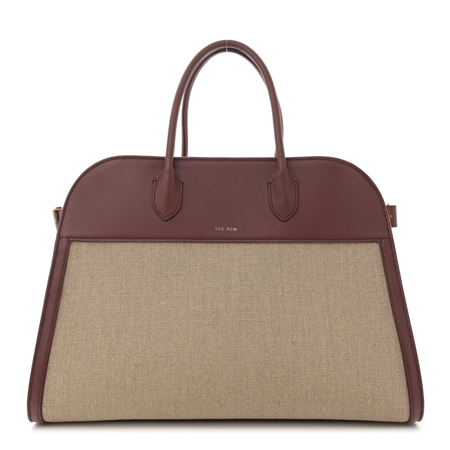 Canvas Polished Saddle Calfskin Soft Margaux 15 Naturel Burgundy