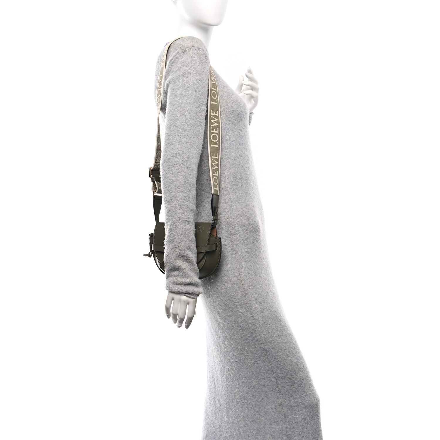 Loewe Calfskin Jacquard Mini Gate Dual Bag Autumn Green 2 of 10