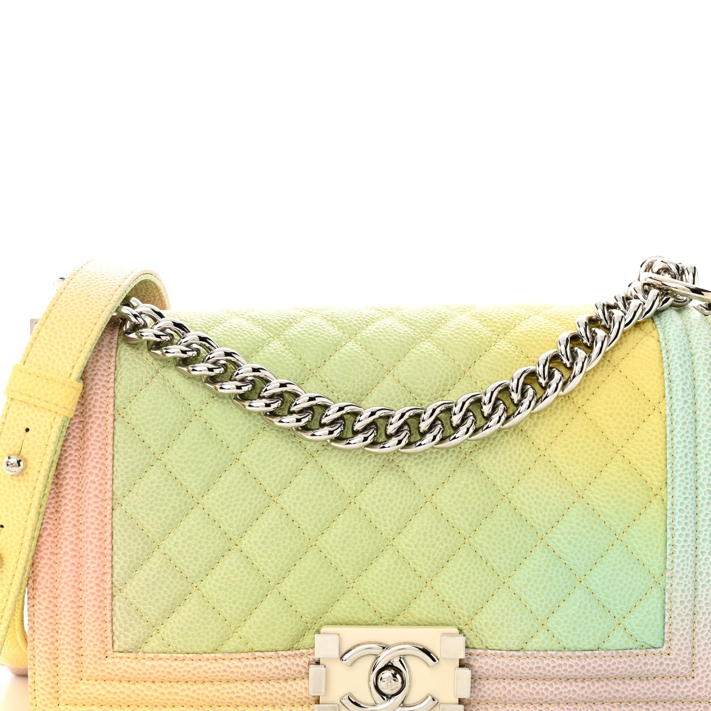 Caviar Quilted Medium Cuba Rainbow Boy Flap Multicolor