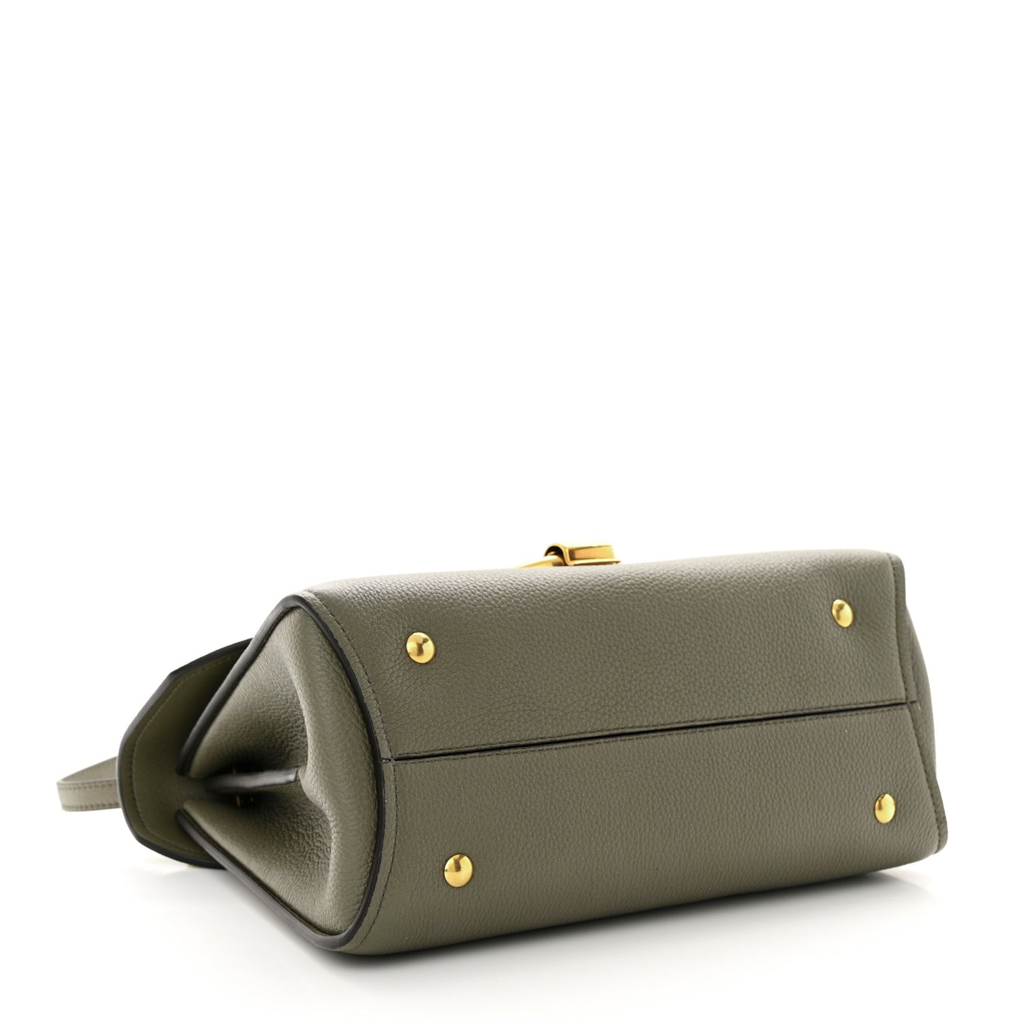 Calfskin Small Margot Top Handle Satchel Verde Olivo