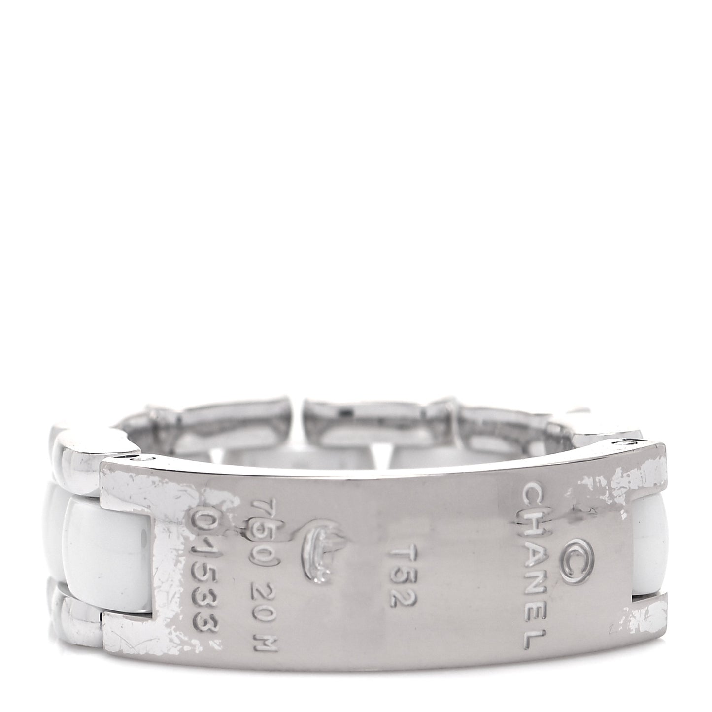18K White Gold White Ceramic Medium Ultra Ring 53 6.5