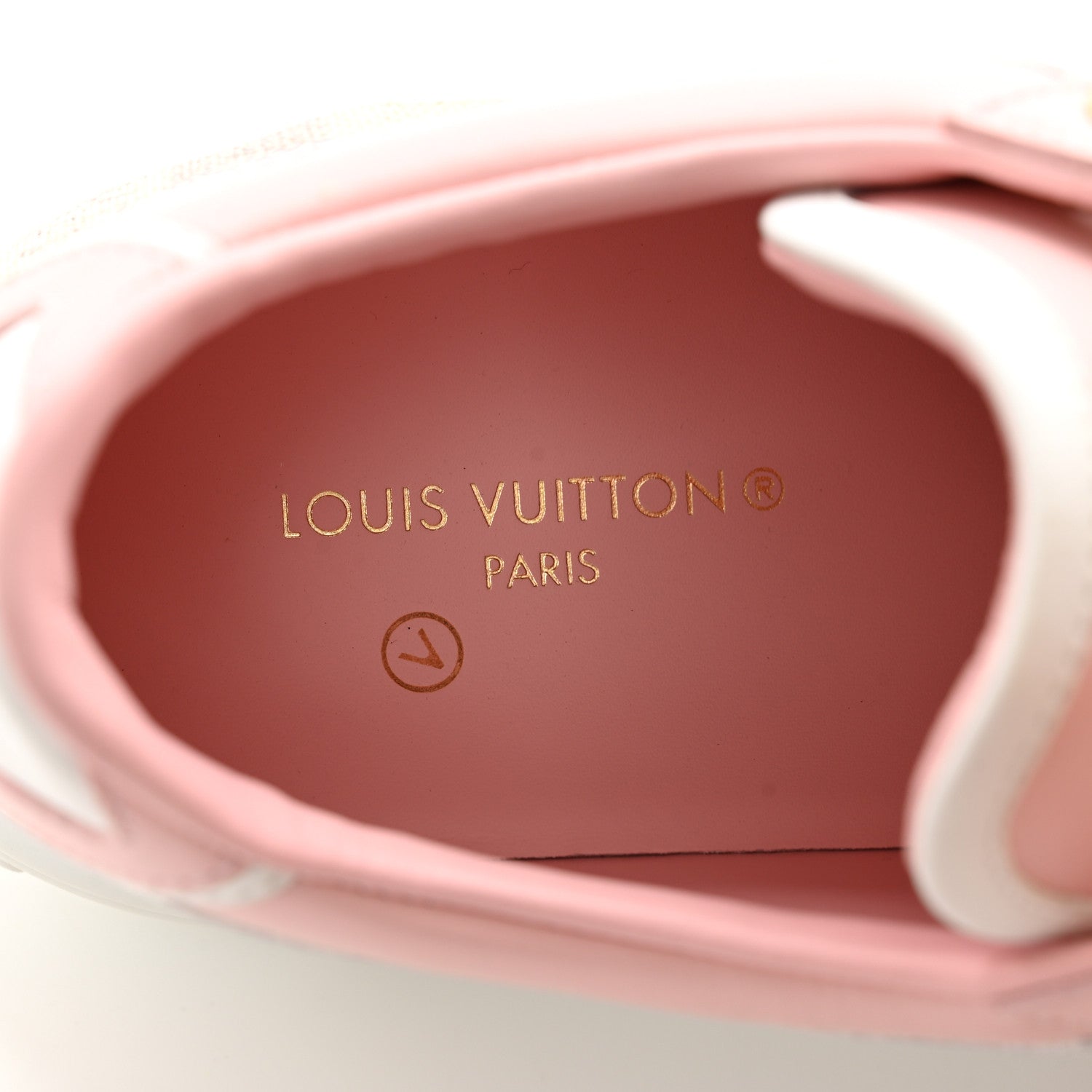 Louis Vuitton Monogram Embossed Calfskin Damier Azur Time Out Sneakers 39.5 Rose Clair Pink 8 of 8