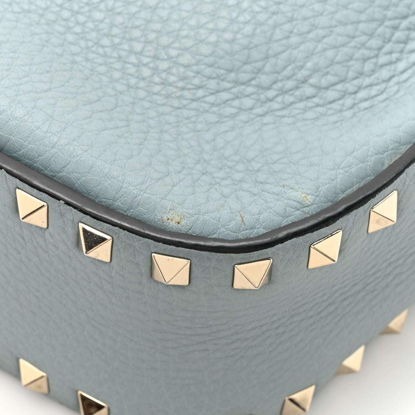Grained Calfskin Rockstud Bucket Bag Amadeus