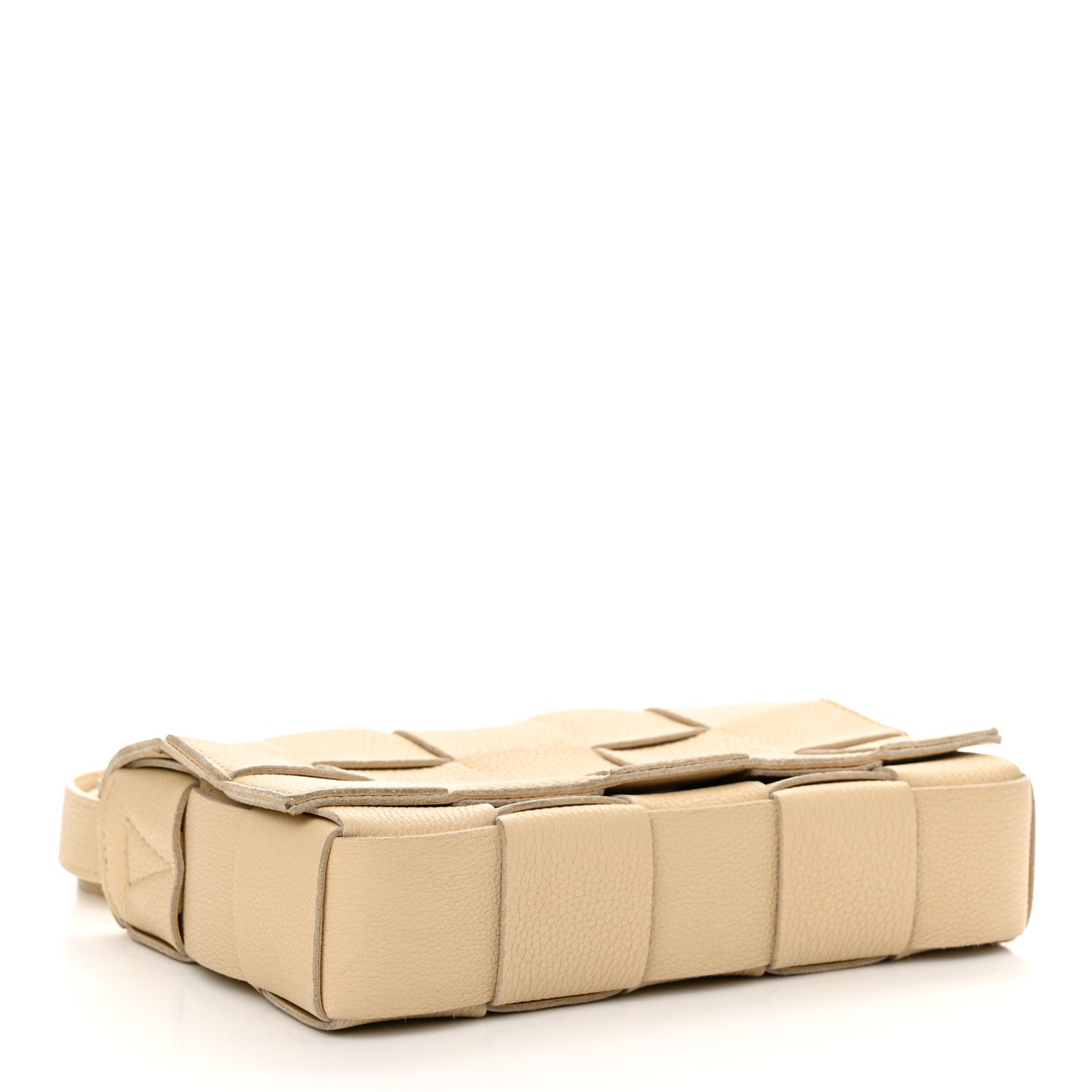 Grained Calfskin Maxi Intrecciato Cassette Crossbody Bag Porridge
