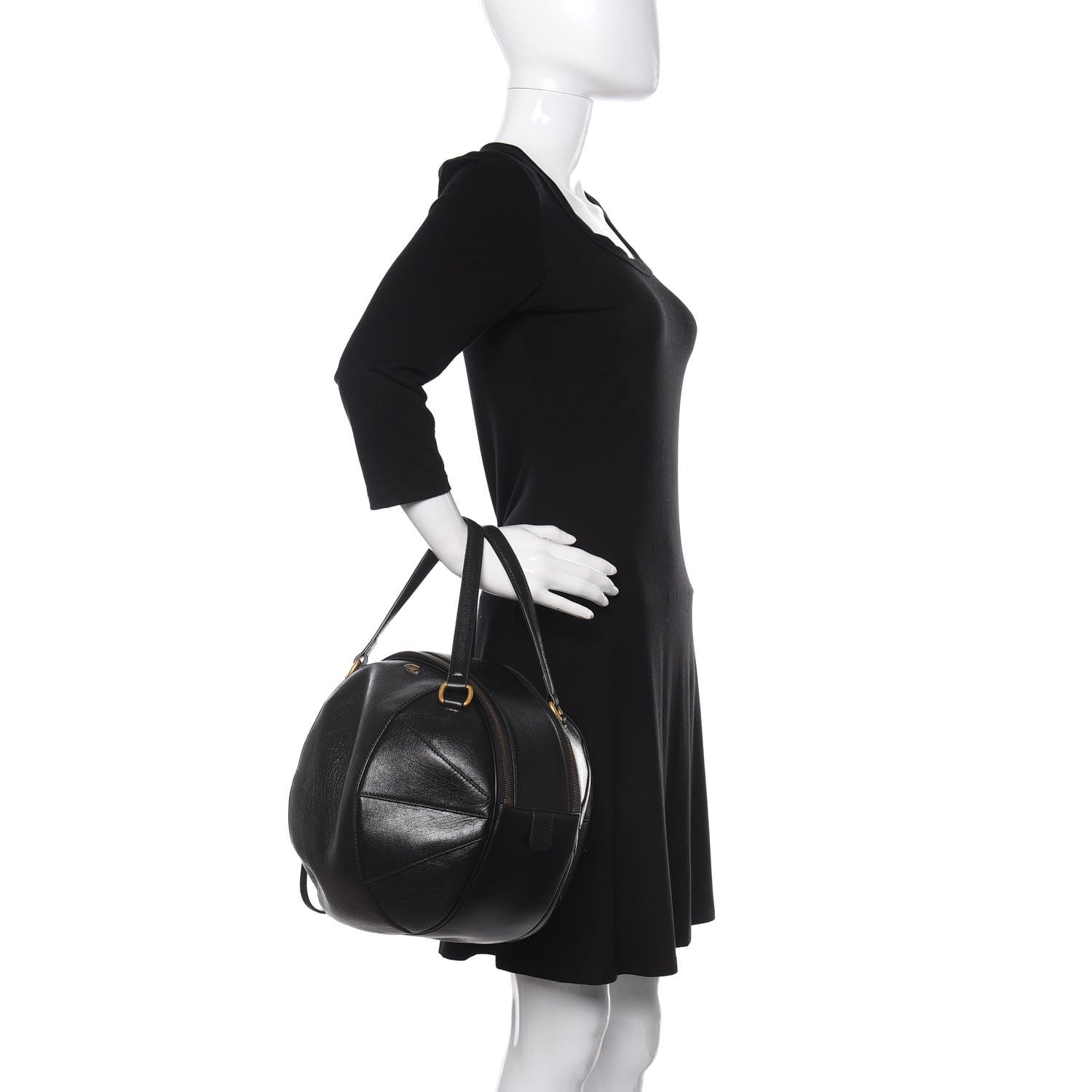 Gucci Piuma Lux Energy Large Tifosa Basketball Shaped Shoulder Bag Black 2 of 9