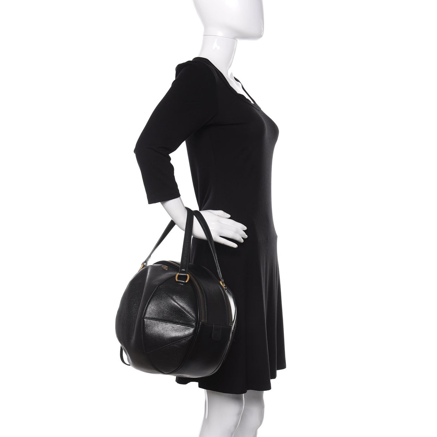 Piuma Lux Energy Large Tifosa Basketball Shaped Shoulder Bag Black