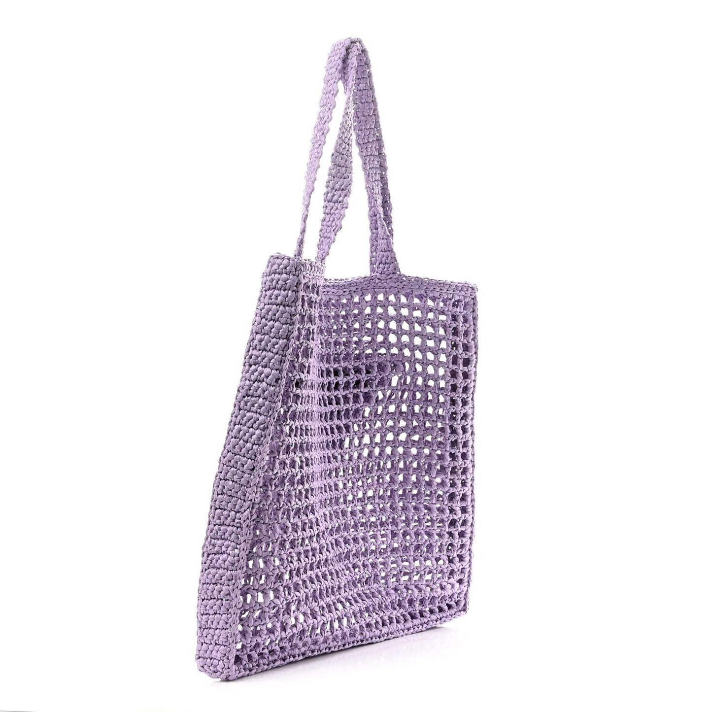 Yarn Raffia Effect Crochet Logo Embroidered Tote Bag Lilium