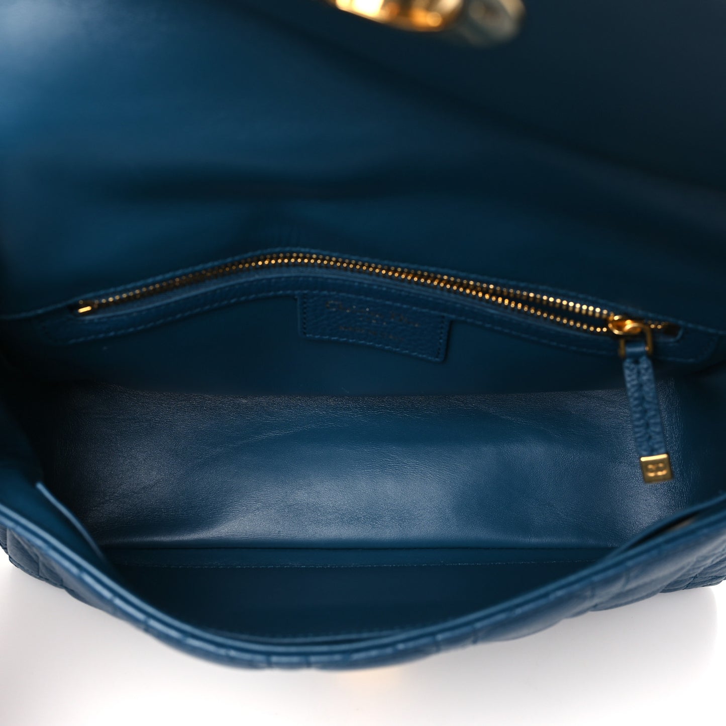 Calfskin Cannage Medium Caro Bag Steel Blue