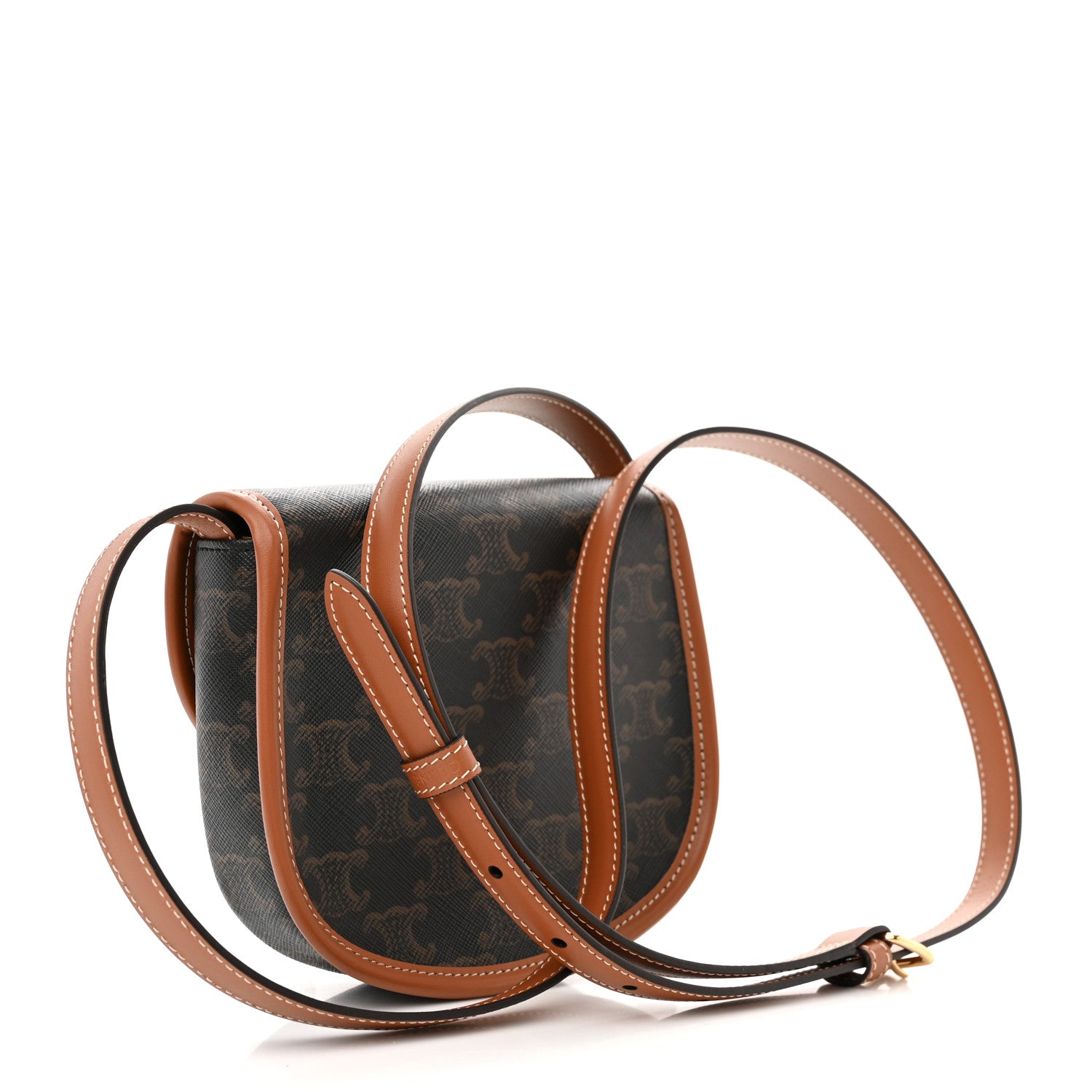 Celine Canvas Calfskin Triomphe Mini Besace Tan 4 of 11