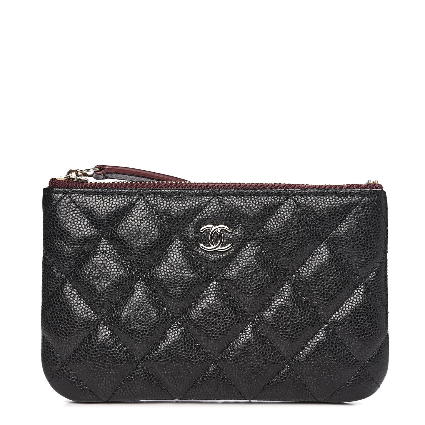 Caviar Quilted Small Cosmetic Case Black