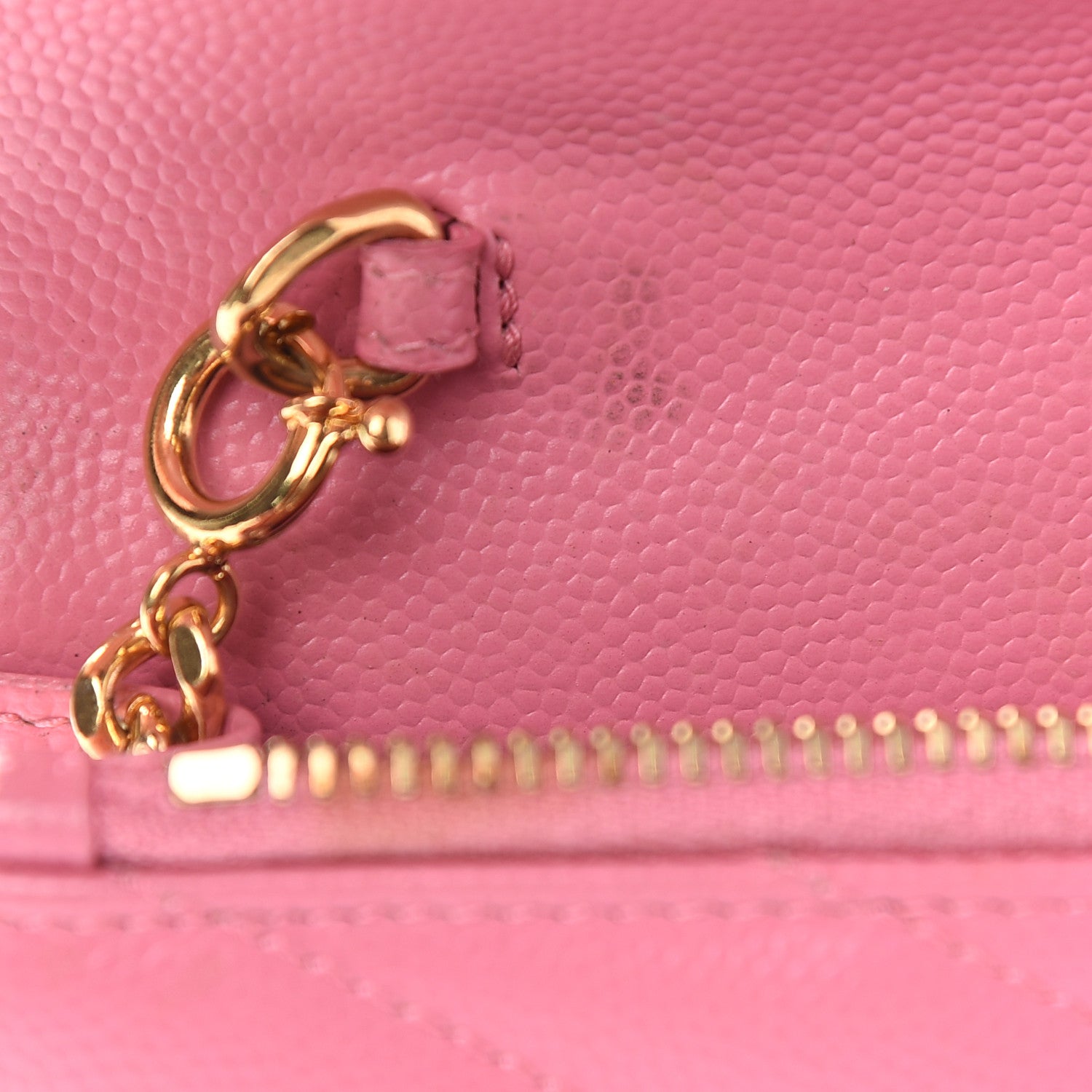 Saint Laurent Grain De Poudre Matelasse Chevron Monogram Envelope Chain Wallet Rose Clair 10 of 13