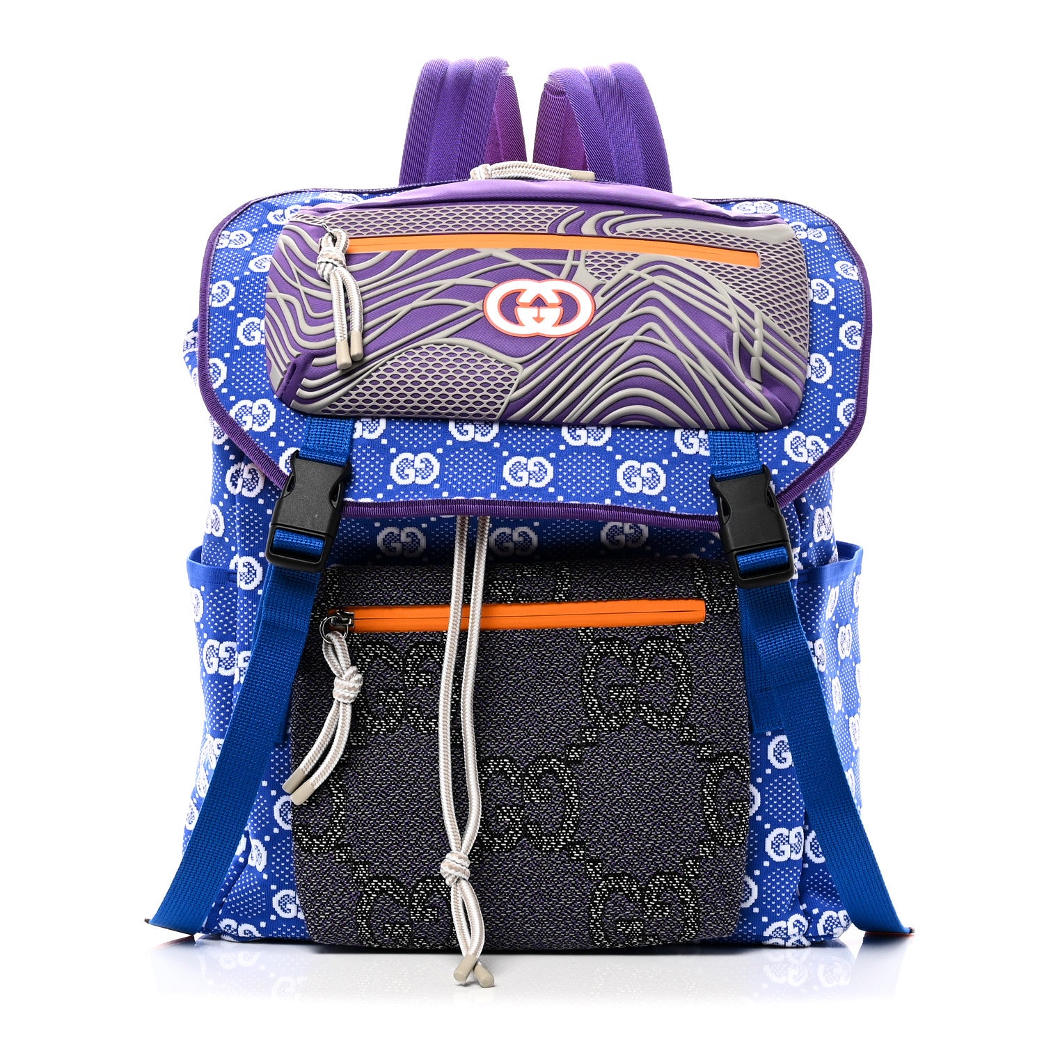 Gucci Jersey GG Monogram All Over Pan Sport Double Buckle Backpack