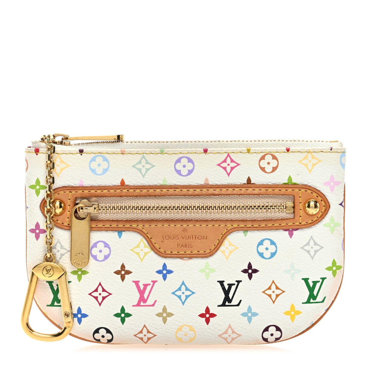 Monogram Multicolor Pochette Plate MM White