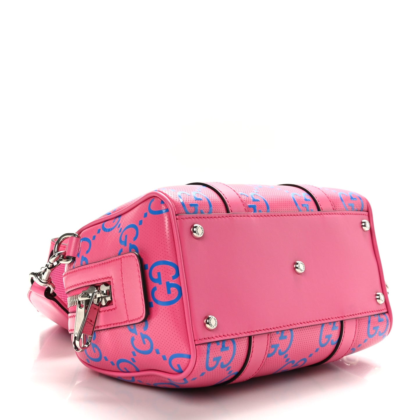 Calfskin GG Tennis Bi-Color Embossed Mini Duffle Bag Modern Fucsia Modern Blue