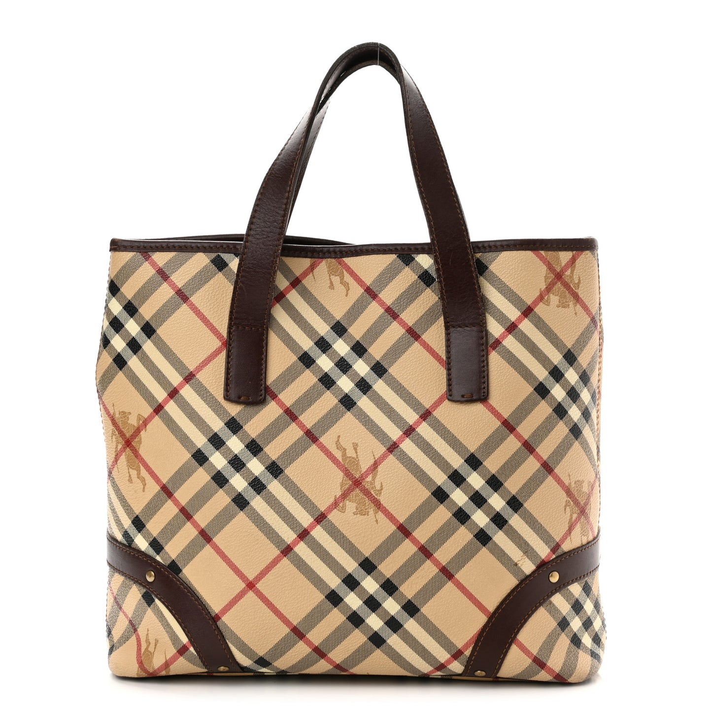 Haymarket Check Studded Tote Chocolate