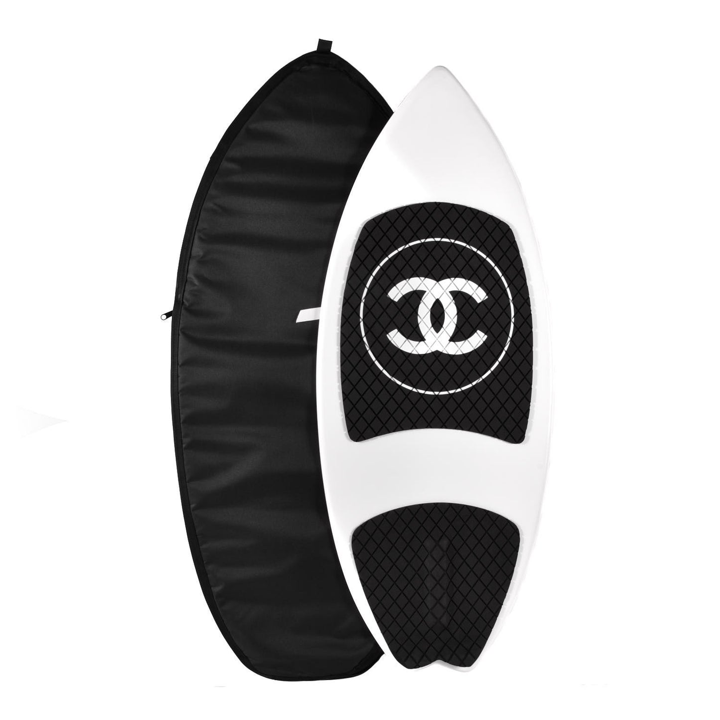 PVC Carbon Vinyl Acetate Wakesurf Surfboard Black White