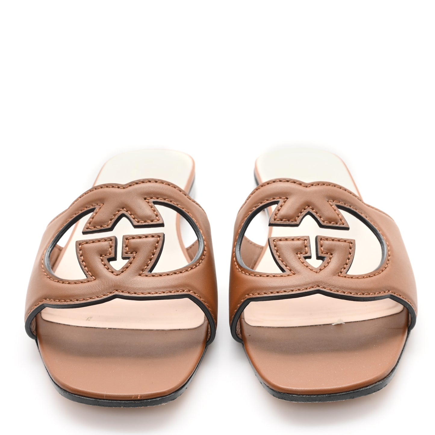 Cosmos Softy Calfskin Interlocking G Cut Out Slide Sandals 41 Cuir