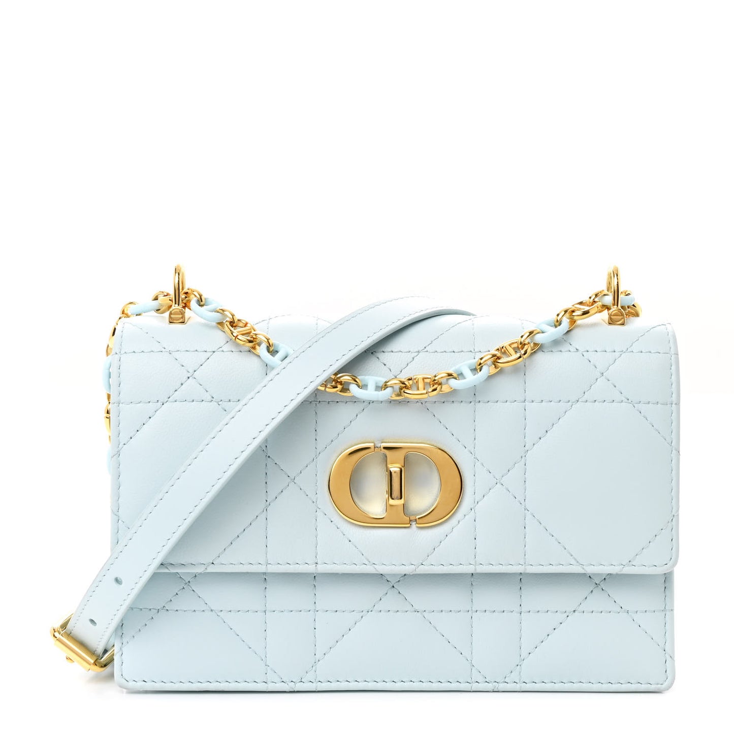 Lambskin Macrocannage Mini Miss Caro Bag Blue