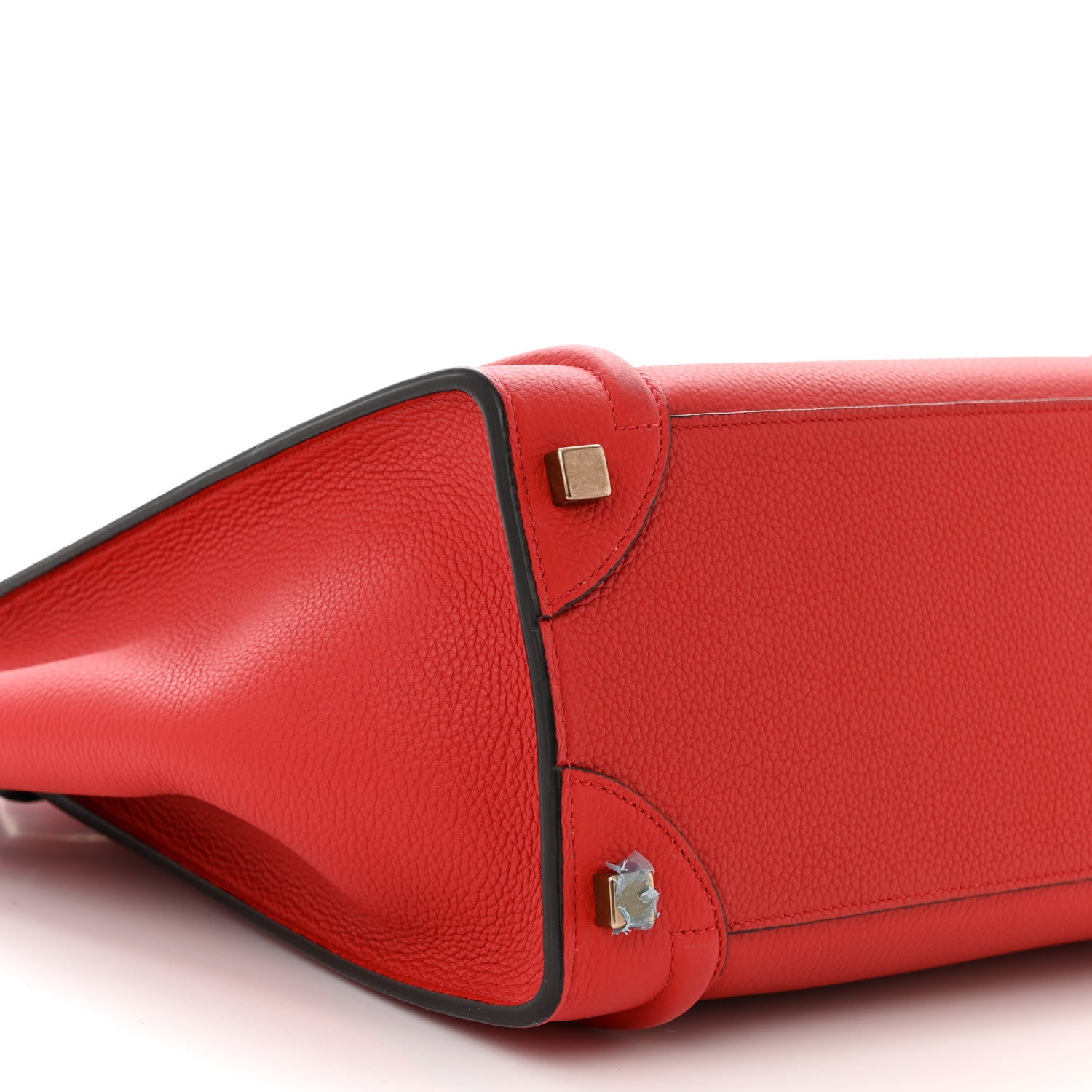 Celine Drummed Calfskin Micro Luggage Red 9 of 10