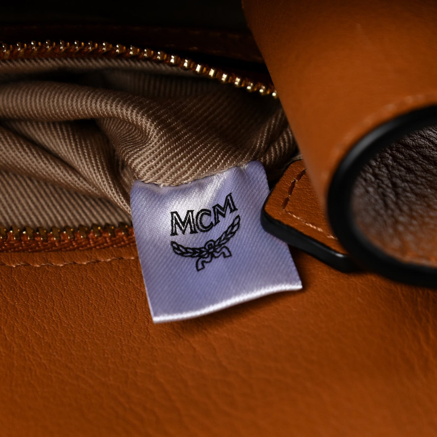 Calfskin Essential Visetos Small Backpack Cognac