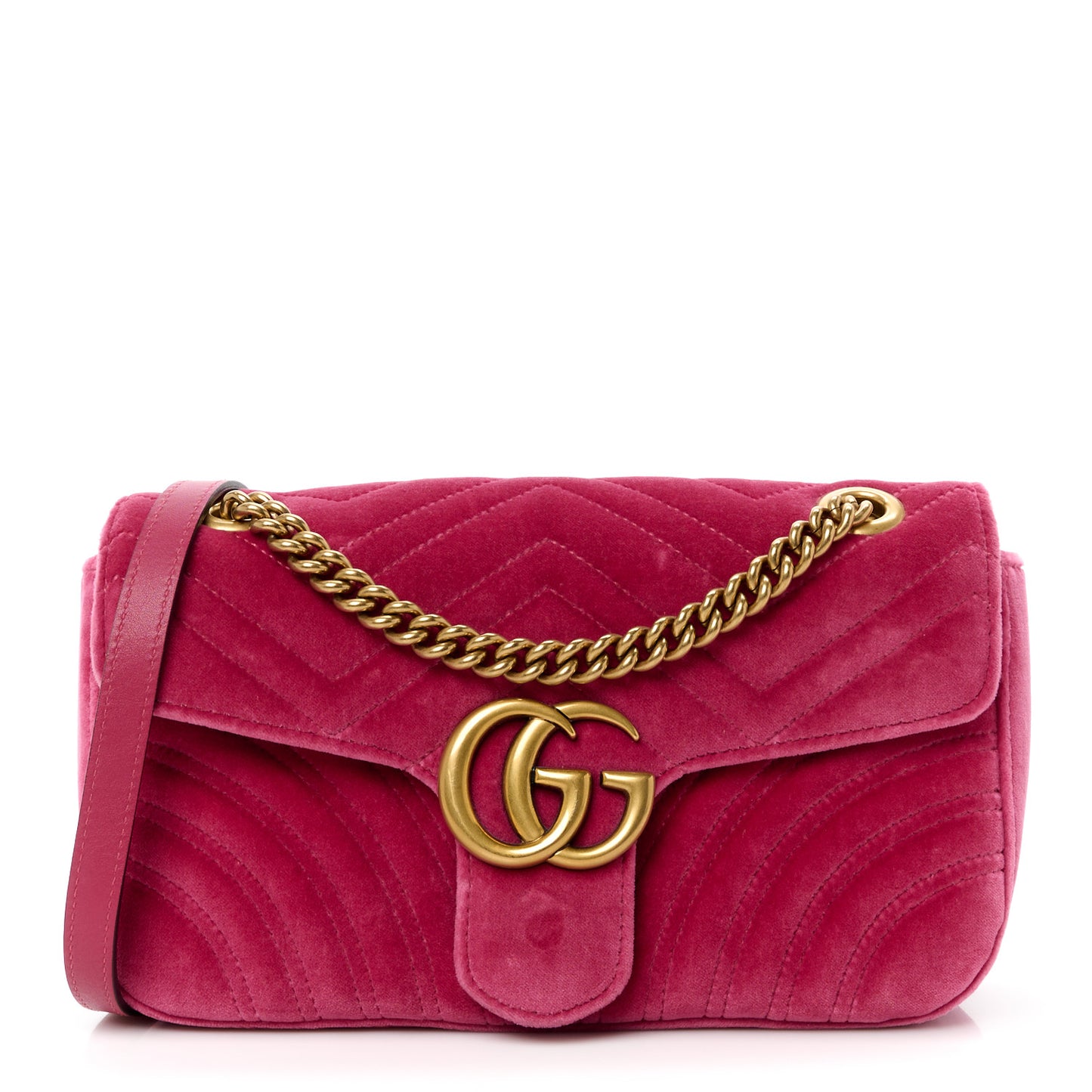 Velvet Matelasse Small GG Marmont Shoulder Bag Light Raspberry Rose