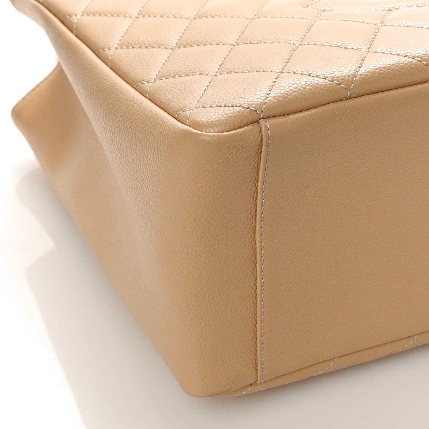 Caviar Quilted Grand Shopping Tote GST Beige