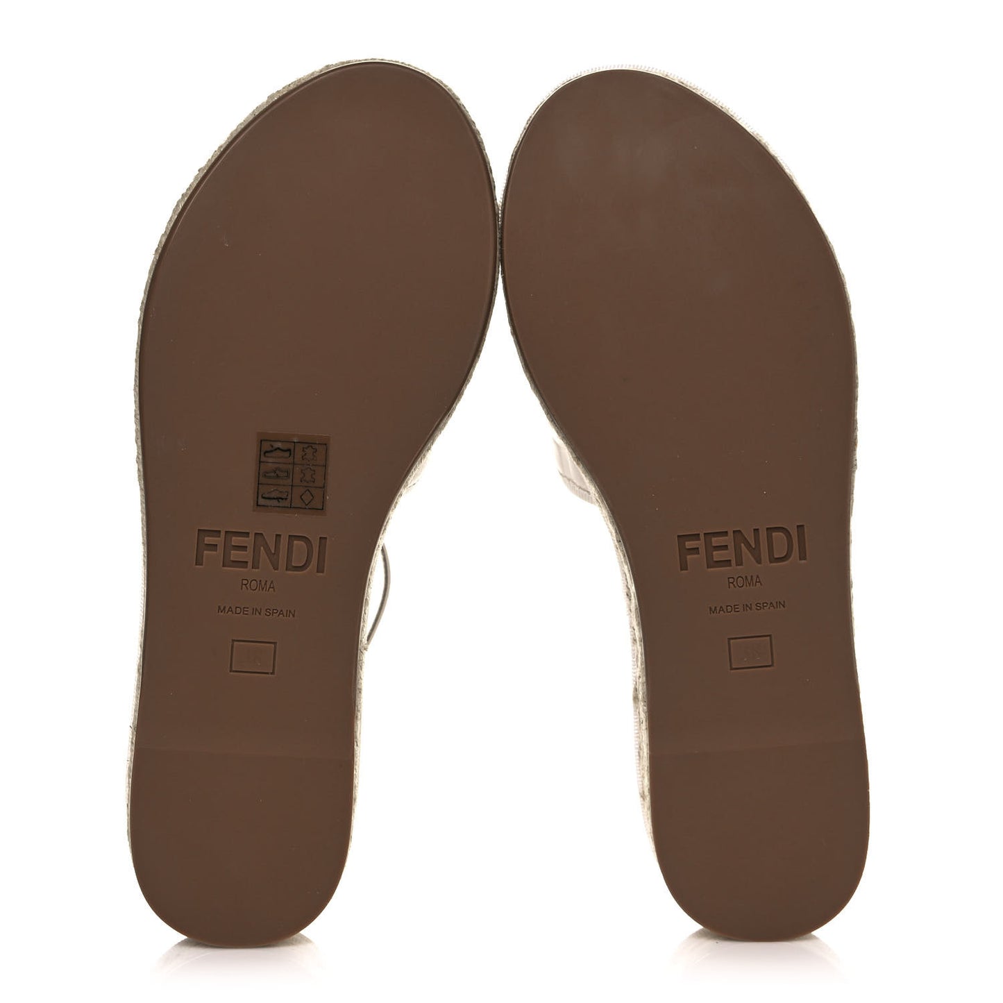 Nappa FF Embossed Espadrille Platform Sandals 38 Snow