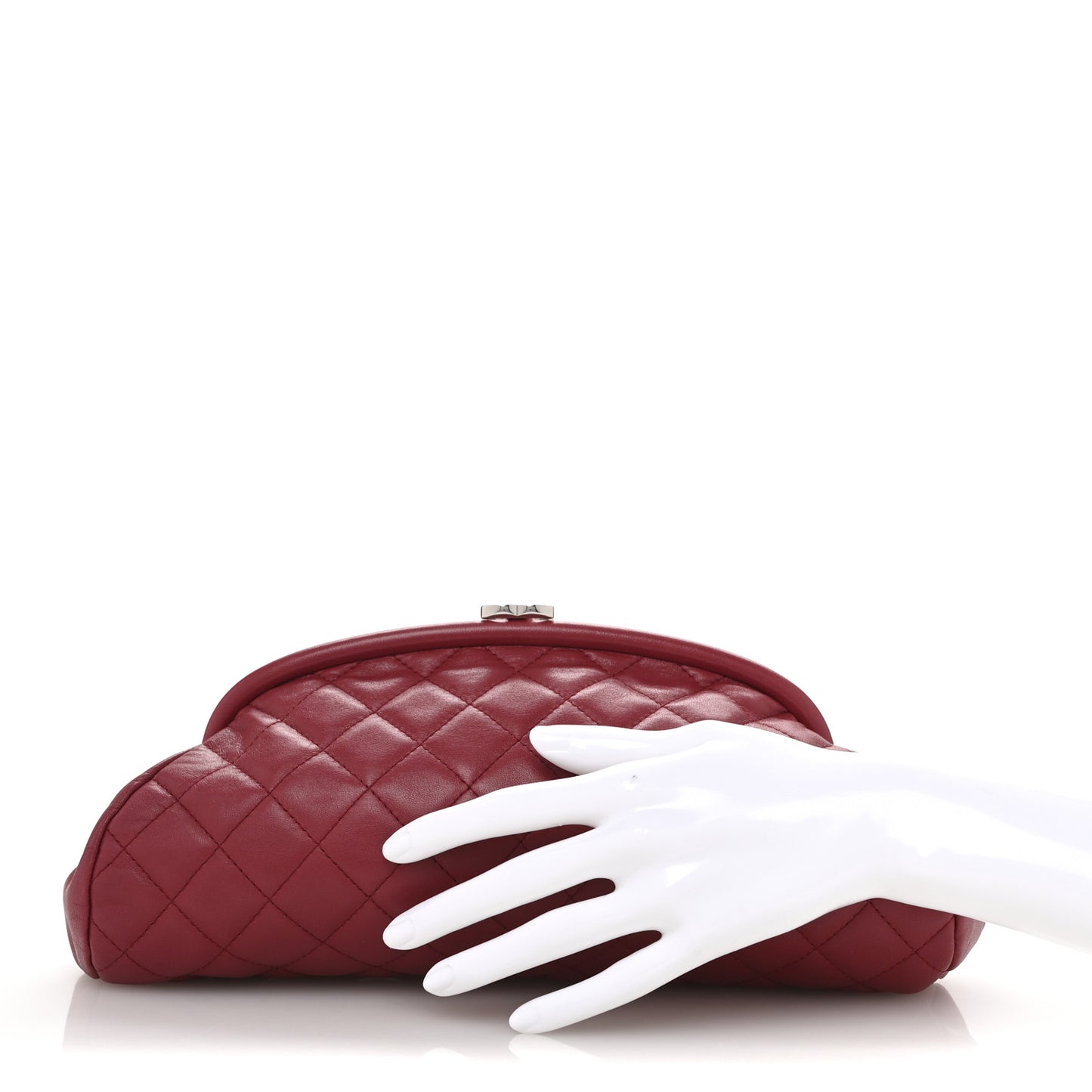 Lambskin Quilted Timeless Clutch Red