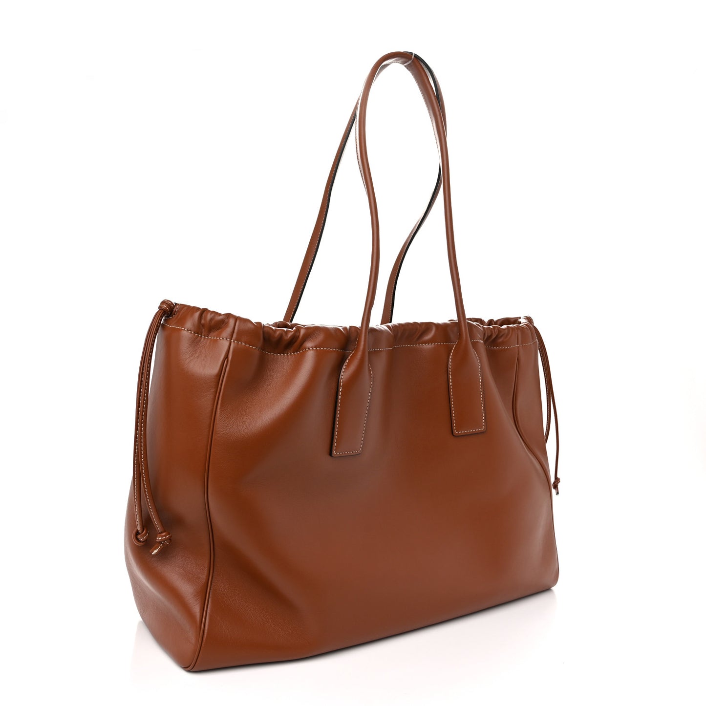 Smooth Calfskin Cuir Triomphe Cabas Drawstring Tan