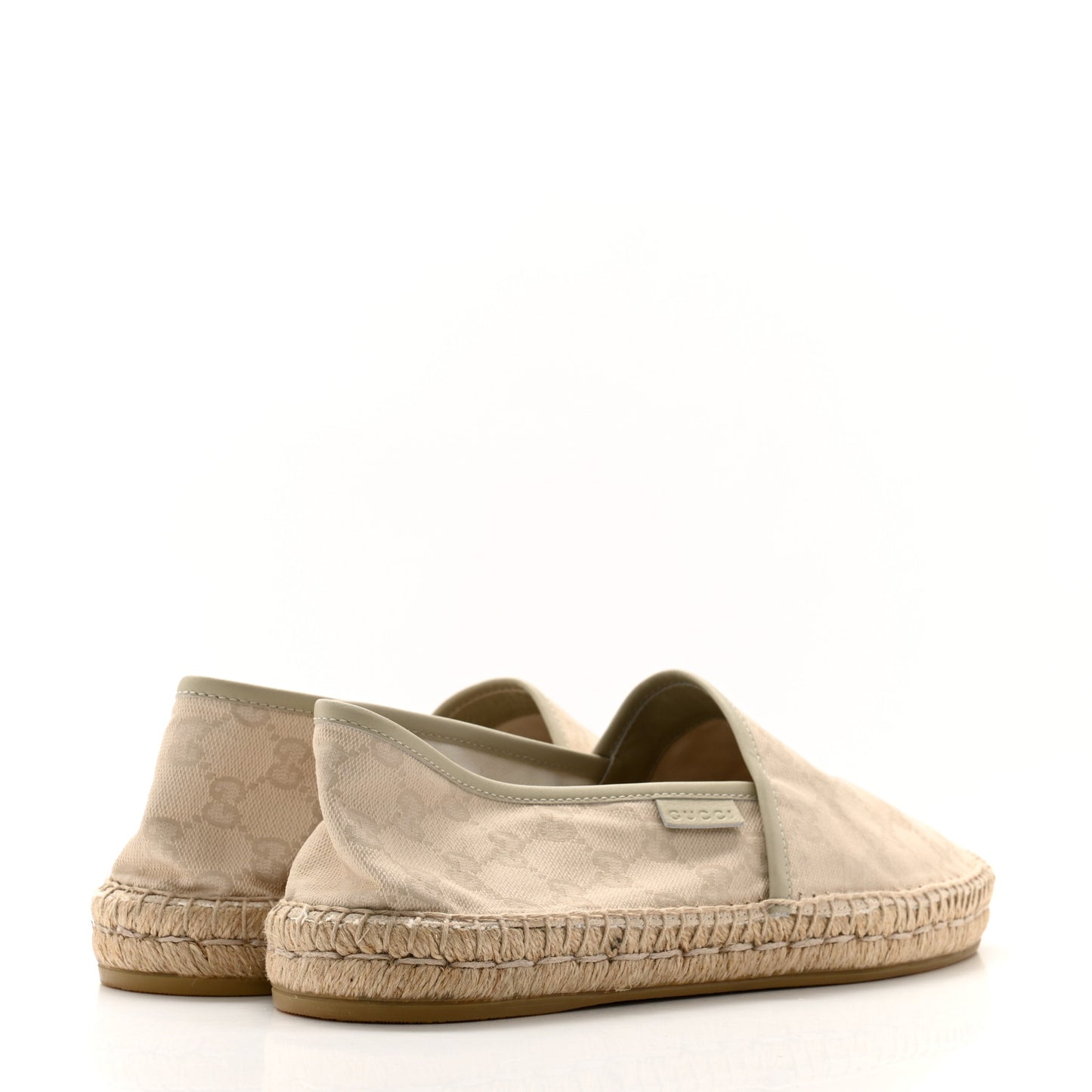 Washed Cotton Miro Soft Calfskin GG Monogram Mens Espadrilles 9 White Mystic White