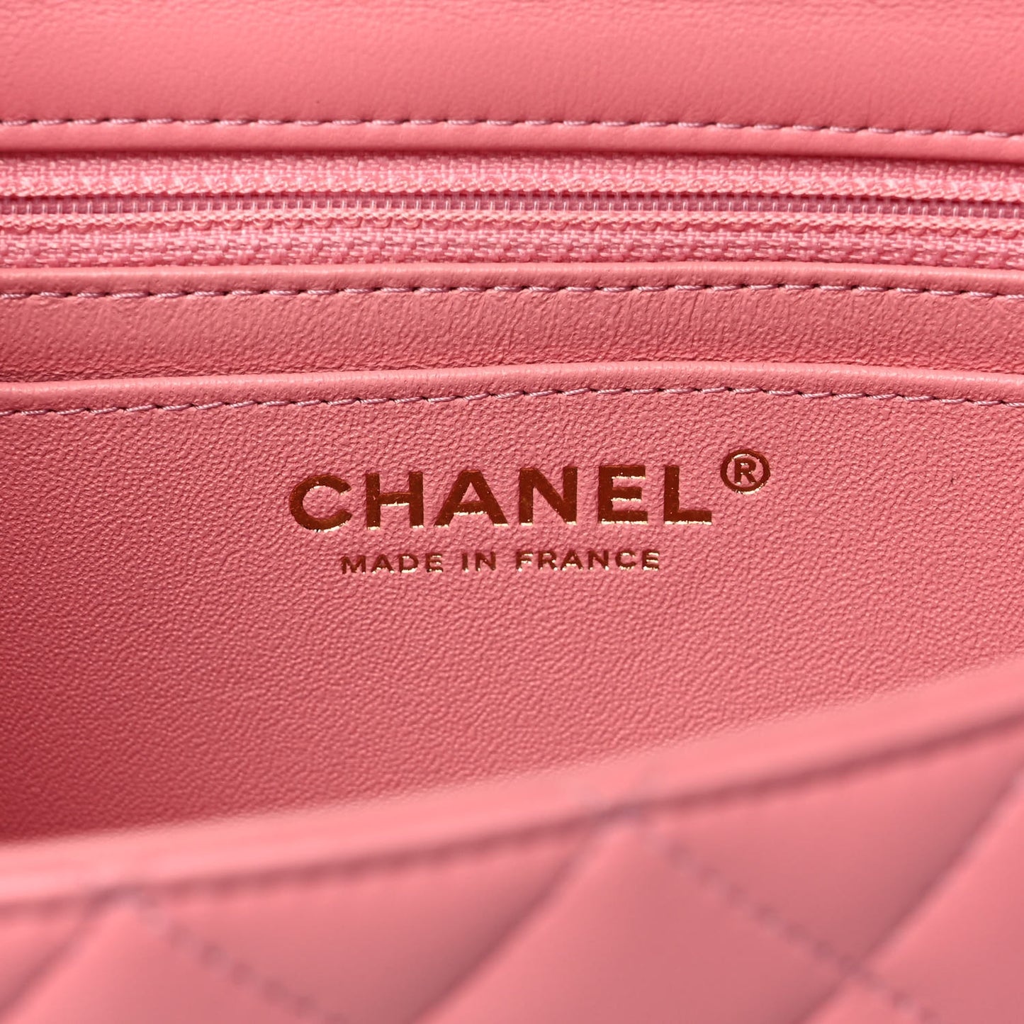 Lambskin Quilted Mini Rectangular Flap Pink