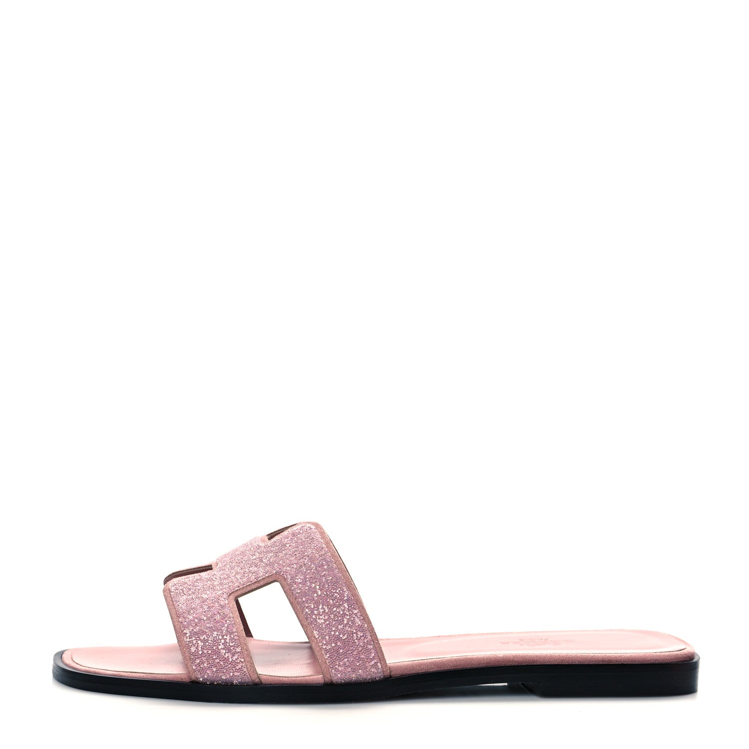 Hermes Suede Goatskin Crystal Powder Oran Sandals 38.5 Rose 1 of 9